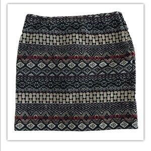 J Jill | Tribal Aztec Pencil Skirt Womens Sz S Gray Fitted Short Straight